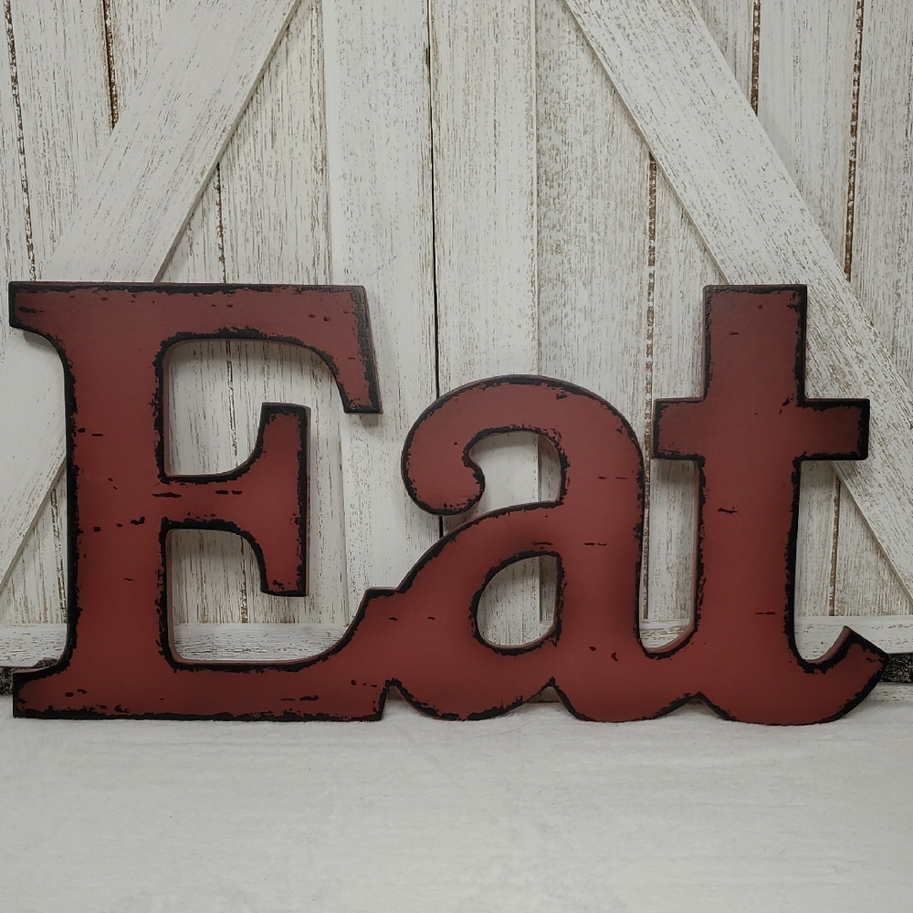 Eat Sign Wood Wall Decor Farmhouse Kitchen Wall Decor Plaque
